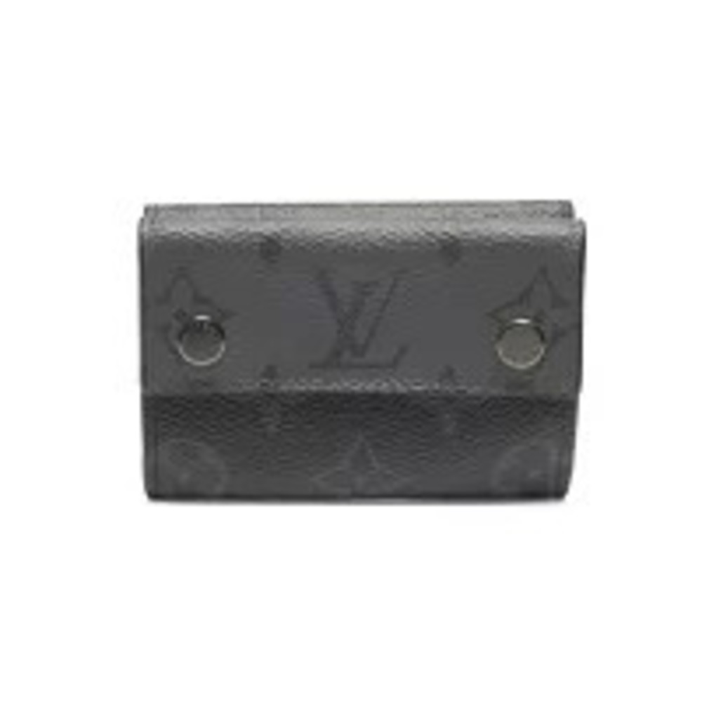 Louis Vuitton Monogram Discovery Compact Wallet Tri fold Black